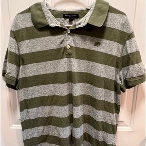Banana Republic Striped Polo-XL green/gray